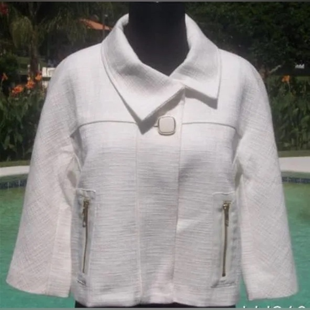Cache Textured Swing Lined Jackie O Jacket Top - image 1